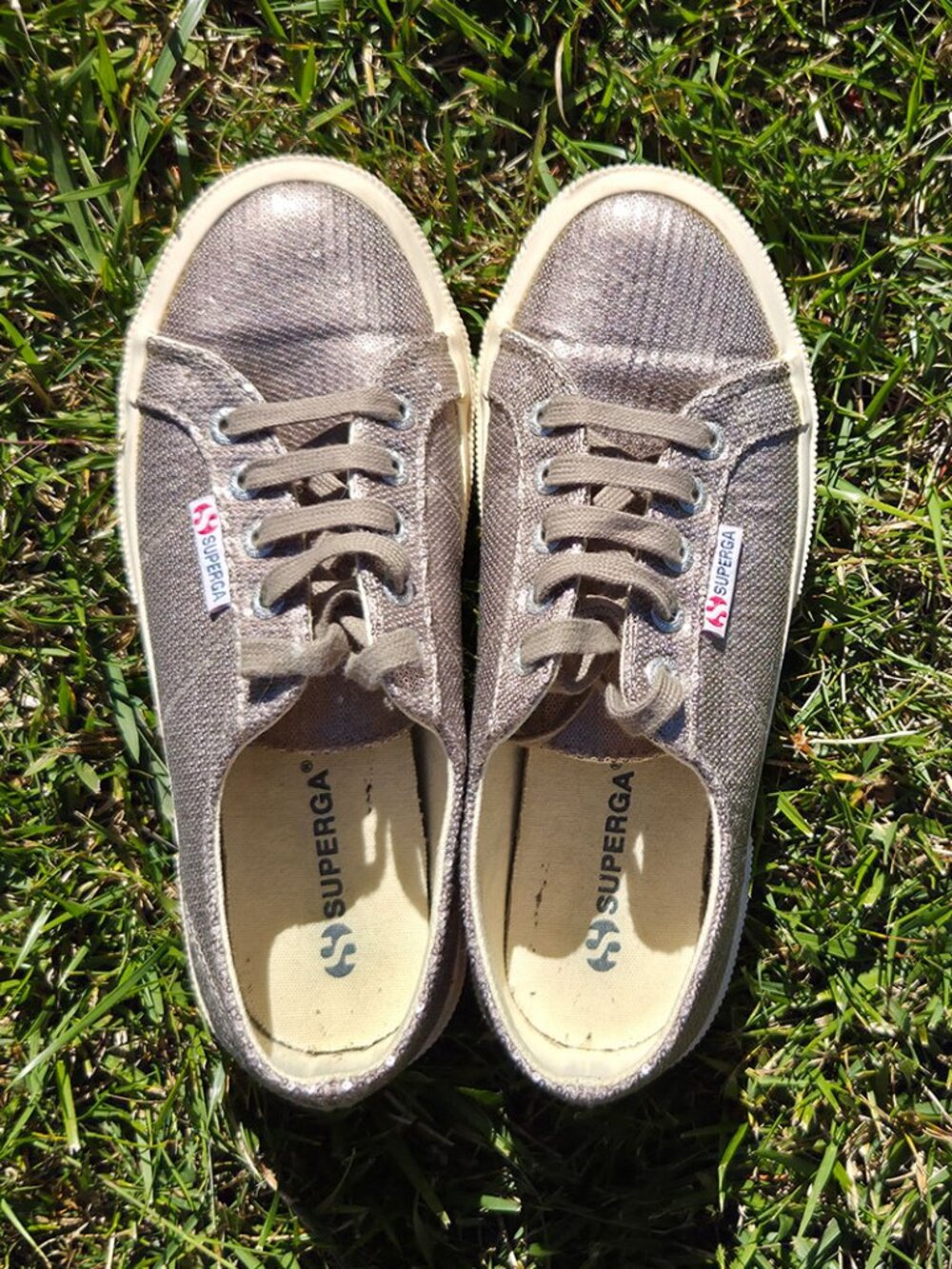 Goldtone Sequined Sneakers